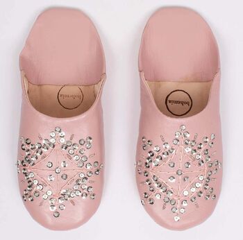 Leather Sequin Babouche Slippers, 9 of 9