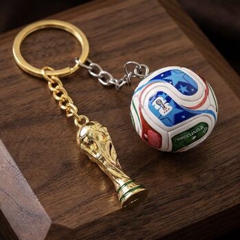 Personalised World Cup Football And Trophy Keychain, 9 of 9