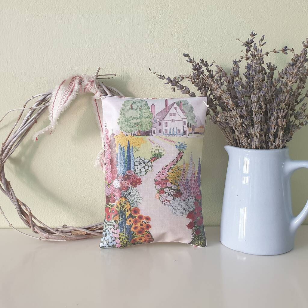 Lavender Sachet With Cottage Garden Print, Decorative Gift For Garden Loving Friends, 1 of 9