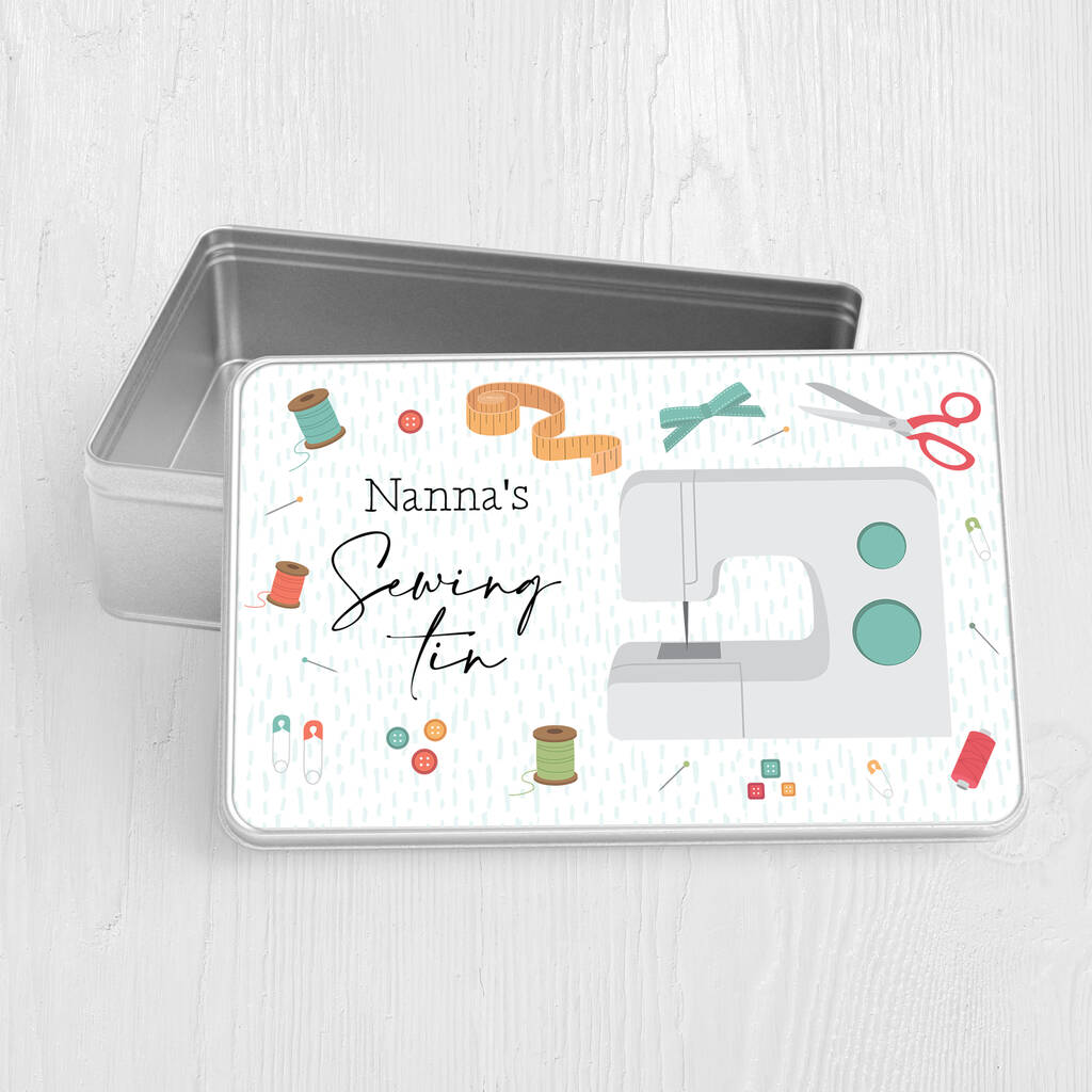 Personalised Sewing Tin Storage Box