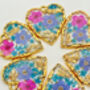 Heart Necklace With Forgetmenot And Pink Flowers, thumbnail 5 of 12