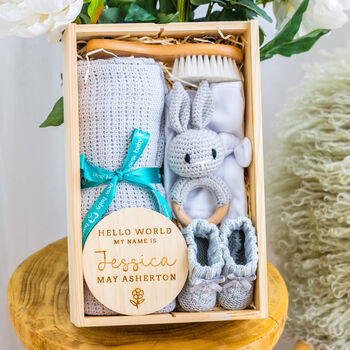 Personalised Newborn Welcome Baby Hamper, 3 of 4