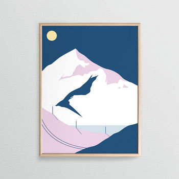 Blue Mountains 02 Fine Art Winter Skiing Print, 2 of 4