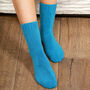 Ribbed Cuff Women's Bed Socks – Aqua, thumbnail 1 of 3