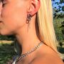 Gunmetal Silver Plated Curb And Trace Chain Earring, thumbnail 8 of 10