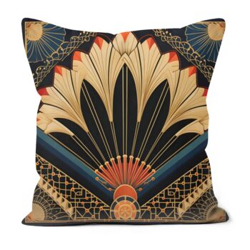 Deco Elegance In Red Art Deco Cushions Design One, 3 of 8