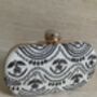 White Handcrafted Oval Clutch Bag, thumbnail 1 of 10