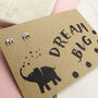 'Dream Big' Elephant Earrings, thumbnail 3 of 4