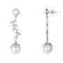 Baroque Pearl Trailing Flowers Plated Silver Earrings, thumbnail 4 of 7