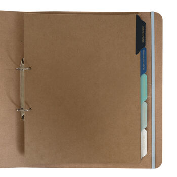 A4 Leather Holiday Plans Ring Binder With Leather Tabs, 2 of 4