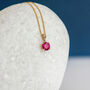 Genuine Ruby Necklace In 9ct Gold, thumbnail 3 of 12