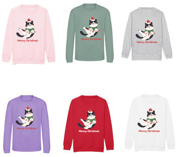 Cute Christmas Cat Kid's Christmas Jumper, 3 of 3