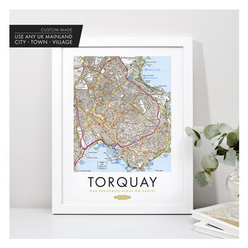 Favourite UK City Location Personalised Map Print, 12 of 12