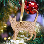 Traditional Wooden Cat Christmas Decoration Personalised, thumbnail 4 of 12