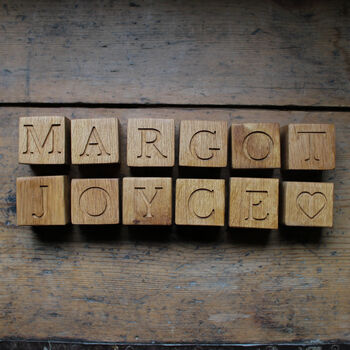 Personalised Wooden Baby Name Blocks| Six Blocks Minimum, 9 of 12