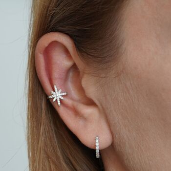 Crystal Huggie Hoop Earrings, 5 of 5