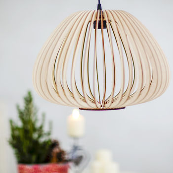 Tulip Wooden Lampshade, Ceiling Lights, 4 of 4