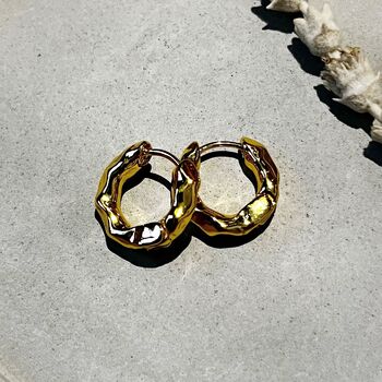 Scrunchie Gold Hoops, 2 of 3