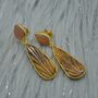 Peach Moonstone, Tiger's Eye Earrings, thumbnail 6 of 6
