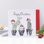 'Happy Christmas' Santa Hat Cacti Card, thumbnail 2 of 2