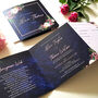 Blush And Blue Trifold Wedding Invitations, thumbnail 3 of 3