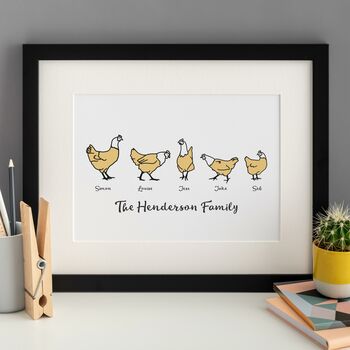 Personalised Chicken Family Print, 3 of 8