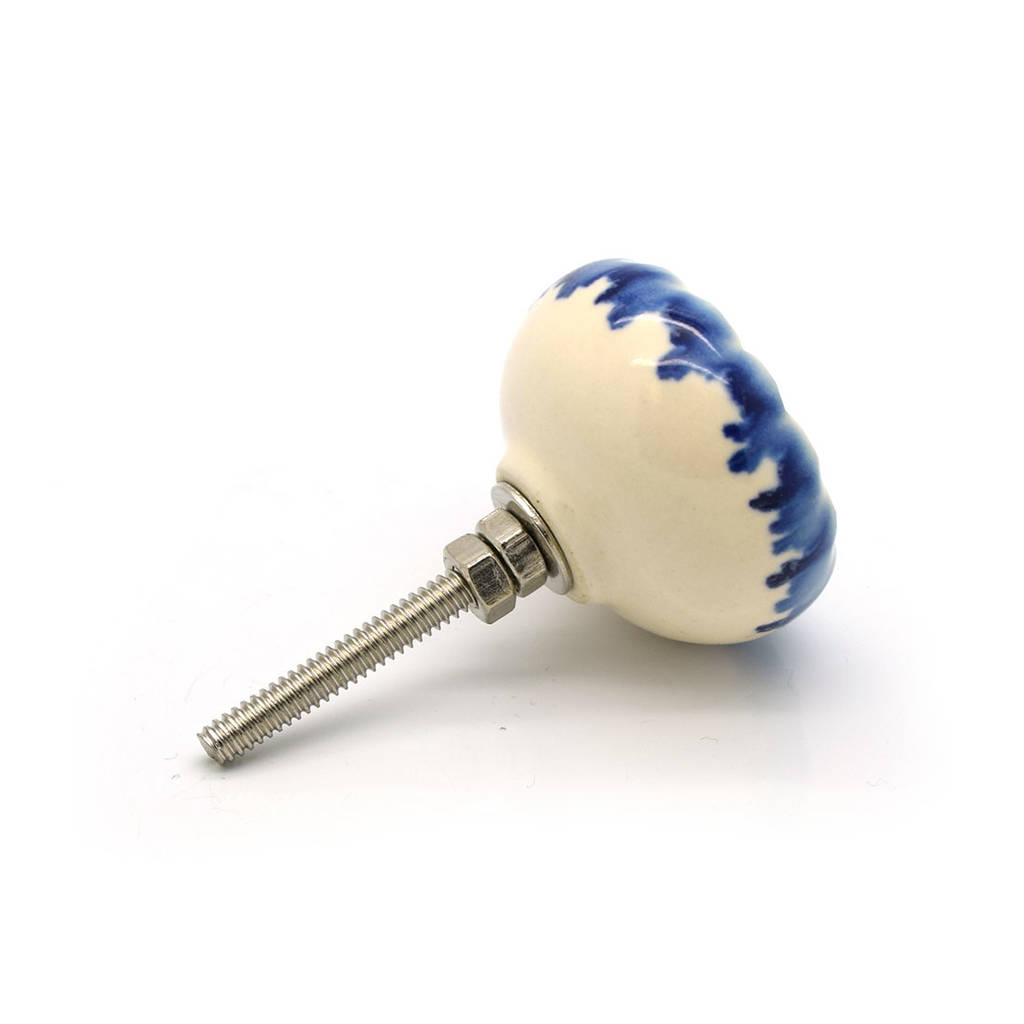 Blue And Gold Ceramic Jellyfish Cupboard Door Knob By Pushka Home ...