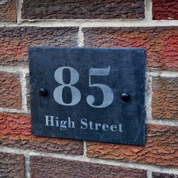 Personalised House Number Slate Sign, 2 of 3