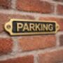 Custom Parking Brass Plaque With Black Finish, thumbnail 3 of 5