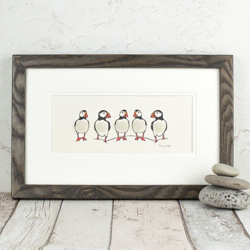 Puffins Hand Finished Art Print, 3 of 6