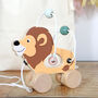 Wooden Pull Along Lion And Personalised Bag, thumbnail 3 of 4