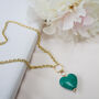 Macai Glass Heart Gold Plated Silver Chain Necklace, thumbnail 3 of 5