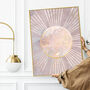Boho Sun Pink Marble Gold Wall Art Print, thumbnail 1 of 8