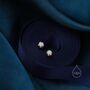 White Opal Long Prong Stud Earrings Sterling Silver, thumbnail 5 of 11