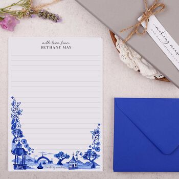 A5 Personalised Letter Writing Paper Oriental Landscape, 3 of 4