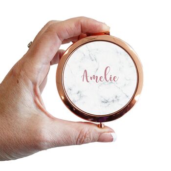 Personalised Rose Gold Compact Mirror, 5 of 6