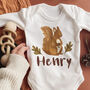 Personalised Red Squirrel Babygrow, thumbnail 1 of 3
