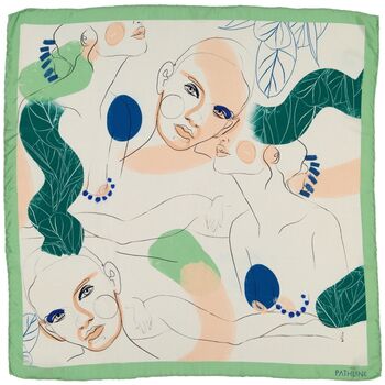 Faces Print Classic Silk Scarf With Gift Packaging, 6 of 7