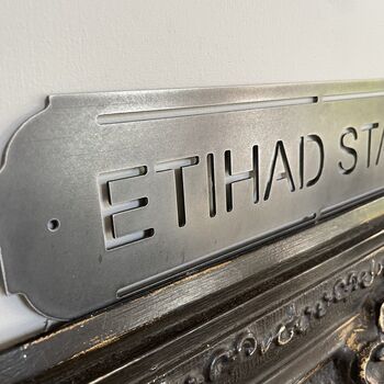 Ethiad Stadium Metal Football Street Sign – Designed And Made In Britain, 2 of 6