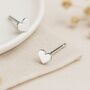 Tiny Sterling Silver Heart Stud Earrings, thumbnail 1 of 8