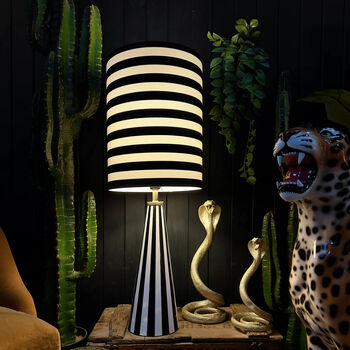 Circus Stripe Black And White Tube Lampshades, 2 of 4