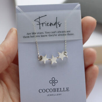 Linked Stars Sterling Silver Necklace, 3 of 8