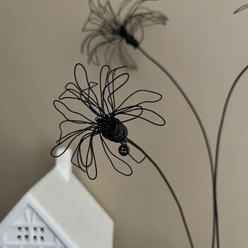 Wire Black Cornflower Triple Bloom Ornament, 2 of 3