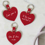 Special Message Heart Leather Keyring, thumbnail 2 of 4
