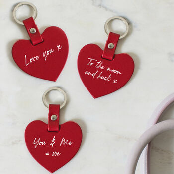 Special Message Heart Leather Keyring, 2 of 4