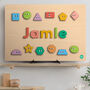 Personalised Brights Jumbo Shapes Wooden Name Puzzle, thumbnail 1 of 5