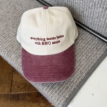 Personalised Embroidered Two Tone Slogan Cap, 7 of 8