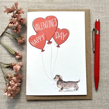 Personalised Dachshund Happy Valentine's Card, 4 of 5