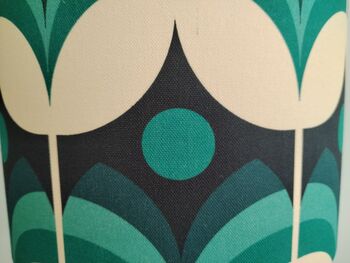 Blue Geometric Retro Floral Design Handmade Lampshade Table Floor Or Ceiling Pendant, 7 of 10