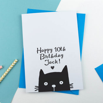 Personalised Happy Birthday Cat Card, 3 of 7
